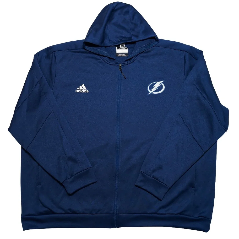 ADIDAS Tampa Bay Lightning Full Zip Hoodie Jacket Blue Men's 4XL